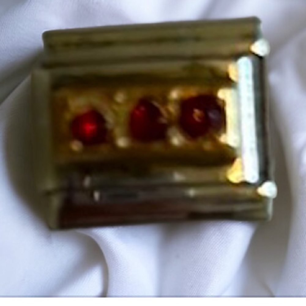 ZOPPINI (nomination) 2/$25 RED CRYSTAL deco bracelet link